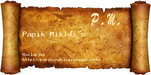 Papik Miklós névjegykártya